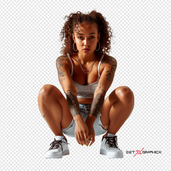 Hip Hop Squat Model PNG 02